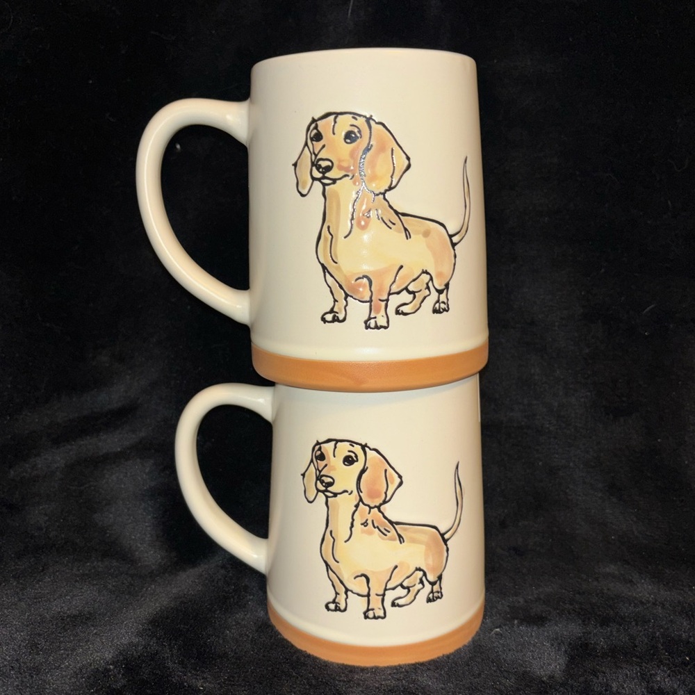Dachshund Dog Ceramic Mug Set